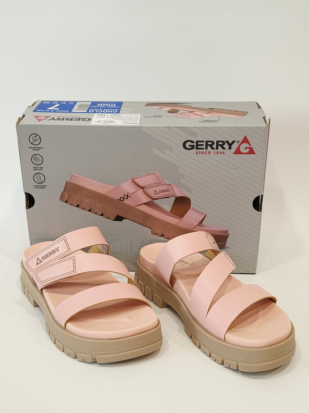 Gerry Choclo Blush Pink Platform Slide Sandals for Women